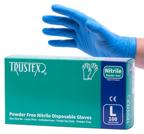 Trustex Nitrile Disposable Gloves | Non Latex, Powder Free | (Large 1000 Pack) Multi Purpose | Premium
