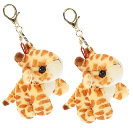 Warmhm 2St Giraffe Schlüsselanhänger Plüsch-Schlüsselanhänger Mini-Giraffenplüsch Schlüsselanhänger für Autoschlüssel Auto- Giraffen-Schlüsselanhänger für Frauen Panda