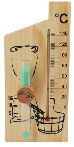 Termómetro De Sauna Reloj De Arena, Temporizador De Arena Para Sauna 2 En 1, Temporizador De Arena De 15 Minutos, Medidor De Temperatura De 0 A 140 Grados Celsius Accesorio Para Sauna De Montaje En Pa