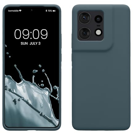 kwmobile Handyhülle für Motorola Edge 50 Pro Hülle - Case Silikon - Kabelloses Laden - Schutzhülle Cover in Dunkler Schiefer