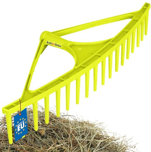 KOTARBAU® Râteau En Plastique À 18 Dents Râteau À Feuilles Tout Usage Herbe Foin Vert Clair Sans Tige|Râteau Jardin|Râteau Gazon|Râteaux De Jardinage|Râteau Ramasse Cailloux|Râteau Ramasse Cailloux