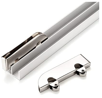 ZoRHac Door wheel,sliding door wheel,4pc Stainless Steel Pulley 5mm Glass Sliding Door Wheel Clamp Track Roller Runner For Display Cabinet Mobile Repair Part