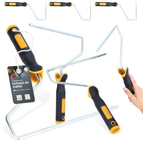 3x Cadre Professionnel Pour Rouleau De Peinture 8 mm x 250 mm Manche Ergonomique Acier Haute Durabilité Polyvalent Peintres Utilisation Facile Idéal Projets Maison