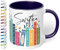 Geschenk für Musik-Fans: Kaffeetasse Bücherregal mit Best of Albums „Swiftea“ – Geschenkidee für Sänger- & Musikliebhaber - Keramik, ca. 330ml, Kobaltblau