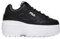 Fila Disruptor Ii Wedge Damen-Sneaker, Schwarz/Weiß/Weiß, 38 EU