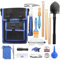 19 x Geology Rock Pick Hammer Kit, 23oz Hammer & 3 x Digging Chisels Set for Rock Hounding, Gold Mining & Prospecting, Equipment Tool with Blow-and-Suck Ball, Whistle (style1)