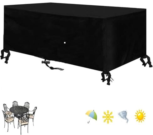 Wasserdichte Abdeckung für große Gartenmöbel, 230 x 180 x 80 cm, quadratisch/rechteckig, mit Schnallen, Kordelzug, Anti-UV, reißfest, Schutz für Gartenmöbel