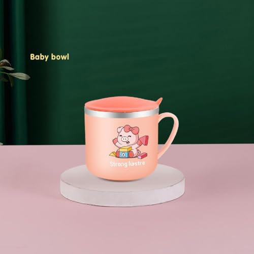 SPORTARC Divertido y funcional vaso infantil de 250 ml en acero inoxidable con medidas precisas (rosa)