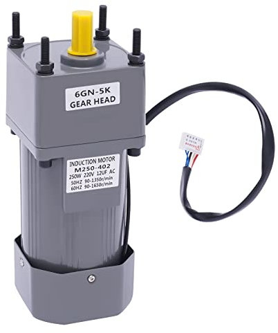 Motoréducteur électrique,électrique Monophasé Moteur Ac 220v 250w,Variateur Fréquence à Variation Continue à Vitesse Réglable avec Contrôleur D'engrenages et Support 0-270rpm (5K)