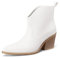 QUEEN HELENA Stivaletti Camperos Stivali Texani Bassi a Punta Casual Donna WS507 (Bianco, Sistema Taglie Calzature EU, Adulto, Donna, Numero, Media, 38)