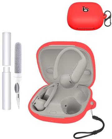 Silicone Protective Case for Beats Powerbeats Pro 2 Wireless Bluetooth Earbuds - Durable and Eco-Friendly Earphone Cover with Precise Holes,Red