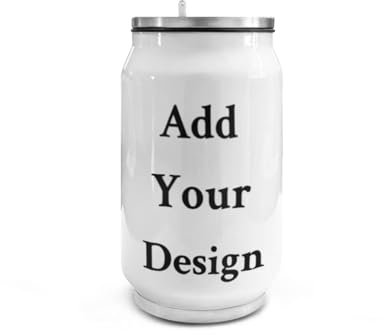 Yexignaon Botellas de agua personalizadas con pajita, taza térmica duradera con aislamiento de logotipo de tu imagen, botella de acero inoxidable para bebidas frías y calientes