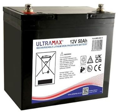 UltraMax Li50-12, 12v 50Ah Lithium Iron Phosphate, LiFePO4 Battery