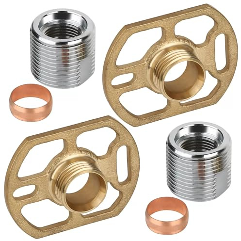 2PCS Easy Fast Fit Thermostatic Shower Mixer Bar Valve Fixing Kit – Brass BSP Wall Mount Mounting Brackets for Exposed Bar Shower & Bath Mixer
