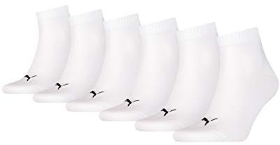 PUMA Unisex Quarter Plain 3er Pack half-Height Trainers Socks Black New - 300 - White, 39/42
