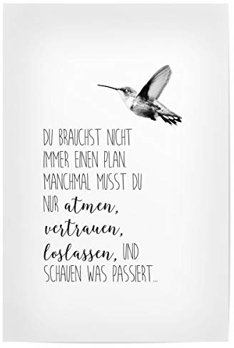 artboxONE Poster 30x20 cm Typografie Zuversicht hochwertiger Design Kunstdruck - Bild Typografie kolibri Leben