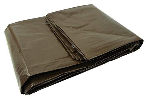 BSD Lona Alquitranada Universal - Lona Impermeable, Lona de Protección, Lona de Protección con Ojales - Muy Gruesa - Muy Resistente - Marrón - 200g/m² - 3x4m