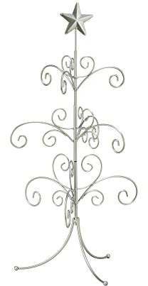 Tripar Dekorativer Baumschmuck und Schmuck-Display, silberfarbenes Finish (55,9 cm Höhe), dekorativer Metalldrahtständer, 3 Ebenen von Zweigen, perfekt für schmiedeeiserne Bäume – perfektes