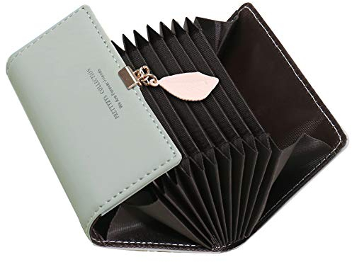 Porte Carte de Crédit Femmes SAMKING Cuir Véritable RFID Porte-Cartes de Visite Portefeuille Porte Monnaie Fermeture éclair (Gris)