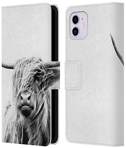 Head Case Designs Officially Licensed Dorit Fuhg Portrait of a Highland Cow Travel Stories Leather Wallet Case Compatible With Apple iPhone 11