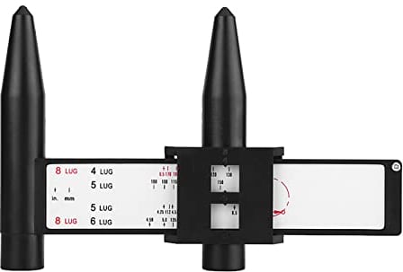Rad Reifen Felgenbolzen Lineal - Universal Gauge PCD 4 5 6 8 Löcher Rad Rad Felgenbolzen Muster Schiebe Messlineal Werkzeug zum Messen der Stehbolzen am Fahrzeug
