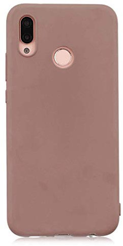 cuzz Schutzhülle für Huawei P20 Lite + (1 Stück Displayschutzfolie aus Hartglas), einfarbig, Premium, flexibel, Silikon, TPU, dünn, ultradünn, rutschfest, stoßfest, Braun