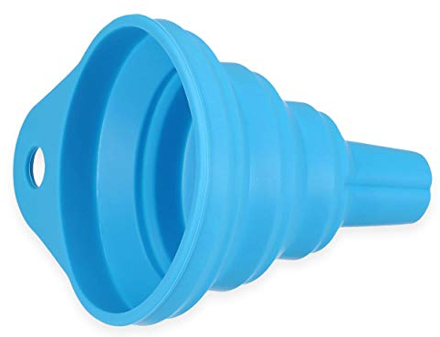 mumbi faltbarer Silikontrichter Einfüllhilfe (ca. 6,3 x 7 cm) in blau