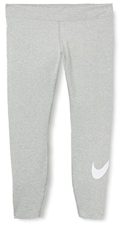 Nike Damen Sportswear Essential Leggings, Dark Grey Heather/White, M EU