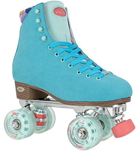 VNLA Parfait Damen Rollschuhe | trendig, bequem & perfekt für breite Füße | High-Top Quad Skates - Aqua - Damen 43