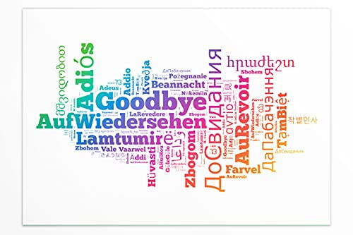 Friendly Fox Abschiedskarte mehrsprachig, 1x XXL Karte zum Abschied, DIN A5 Klappkarte für Abschied Abschluss Jobwechsel Ruhestand Weltreise