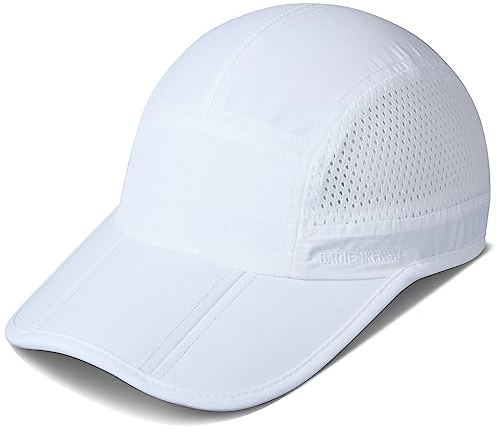 GADIEMKENSD Folding Running Man Hat,Visors Sport Cap Summer Mesh Quick-Drying Hat Women Baseball Cap Hiking Breathable Waterproof Trucker Hat Unisex White