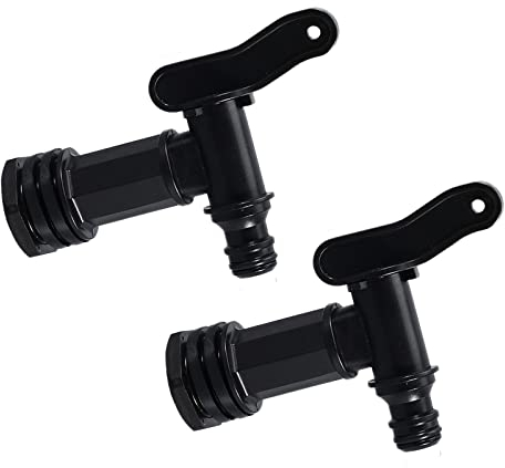 YAAVAAW Water Butt Tap Replacement Taps w/ Nut,2p Plastic Tap Water Butt Hose Connector,IBC Tank Fitting Adapter,Click Fit Water Hose Pipe Rain Barrel Tap,Storage Tank Threaded Connection Tap Garden