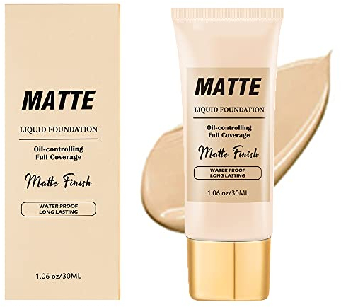 Foundation Make Up Concealer Liquid Foundation 30 ml, Foundation, Make-Up Liquid Foundation, Concealer Foundation Full Coverage Flawless Cream Smooth, Lightweight, Long-Lasting, #3