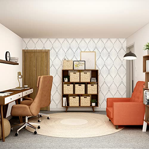 JOLIHOME Patrón Geométrico en Plata y Blanco Moderno Minimalista Papel Pintado Vinilo Autoadhesivo Impermeable para Baño Salón Dormitorio Cocina Pegatinas de Pared 44.5x500cm