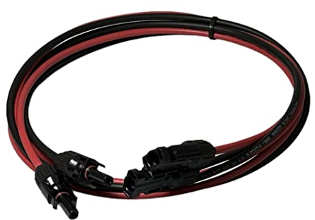 2XSolarkabel Verlängerungsleitung Adapterkabel schwarz/rot 1X6mm² Photovolataik mit Solarstecker IP68 Wasserdicht 1-50m, Größe:50m
