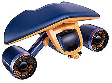 Mix Unterwasser-Scooter Unterwasser-Booster Doppelpropeller Tragbare Thruster zum Tauchen Schwimmen Schnorcheln mit Sportkamerahalterung (Blau)