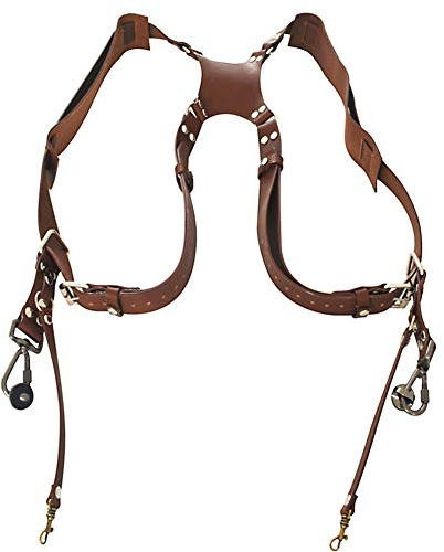 Camera Strap, Adjustable Dual Leather Rivet Double Shoulder Digital Camera Shoulder Strap Harness Accessory