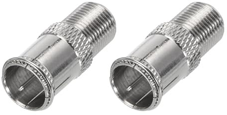 sourcing map 2pcs Quick Coaxial Connector Coax Coupler F Male to F Female Push on Adapter 75 Ohm Waterproof for TV, Coaxial Cable, Antenna