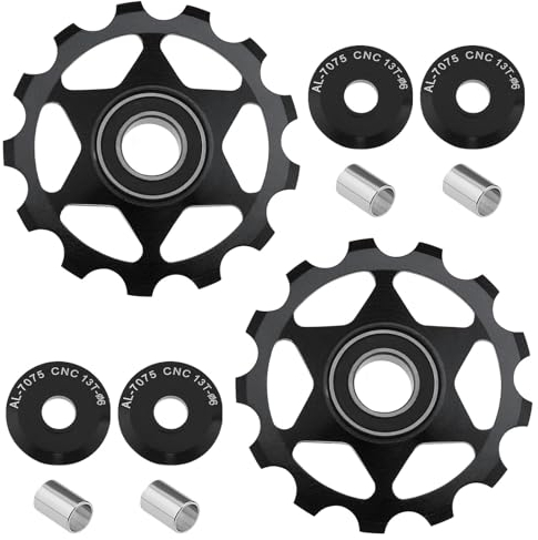 The Lord of the Tools 2 Stück 13T Stützrad Riemenscheibe Schaltwerksrolle Kompatibel mit Shimano, Kompatibel mit SRAM 8, 9, 10, 11, 12-Gang Umwerfern, Schwarz