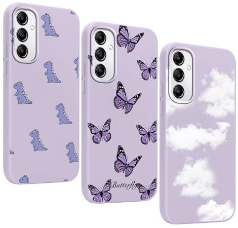 Yoedge 3 Stück Handyhülle für Samsung Galaxy A14 5G Hülle 6,8, Schmetterling Muster Design Frauen Mädchen Aesthetic Handyhülle Dünn Weich Silikon TPU Flexible Stoßfest Schutzhülle für Samsung A14 5G