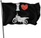 Bandera I Heart Love Logotipo De Moto De Cross-3, Banderines Pancarta Reforzada Banners Con Ojales Banderin Para Procesión Fiestas Decoración 90X150cm