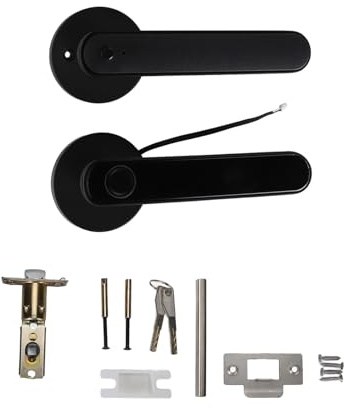 Fesjoy Cerradura electrónica inteligente Fingerprint Door Lock 4 maneras desbloqueadas tuya BT Connection App Desbloqueo contraseña desbloqueo para casas apartamentos