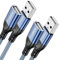 XGMATT USB Verlängerung Kabel 1M 2Stück,USB 2.0 Verlängerungskabel USB A Stecker auf A Buchse Nylon USB Kabel Verlängerung Superschnelle für Kartenlesegerät,Tastatur, Drucker, Scanner, Kamera, Hubs