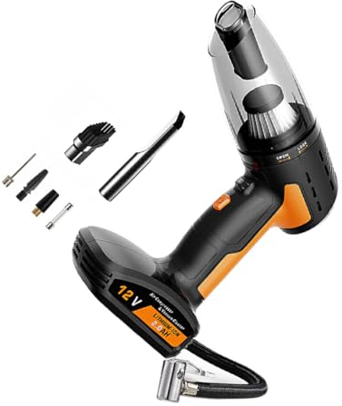 VUIUYOIES Aspirateur de voiture multifonction haute puissance, compresseur d'air Portable, gonfleur de pneus de voiture, aspirateur puissant