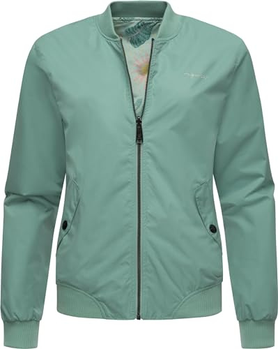 Ragwear leichte Damen Übergangsjacke Wendejacke Kurze Oversize-Bomberjacke wasserdicht 2-in-1-Jacke Joom YOUMODO Ocean Green Gr. XL
