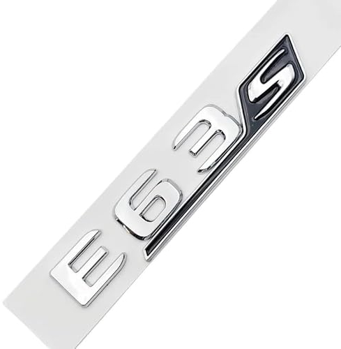 NIBOTT 3D ABS Schwarz Chrom Auto Hinten Stamm Abzeichen Aufkleber E63S Emblem Logo Aufkleber Passend for Mercedes E63S AMG W212 w213 Buchstaben Zubehör (Color : E63S Silver)