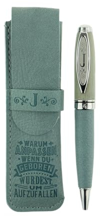History & Heraldry Bamboo Persönlicher und individueller Kuli Kugelschreiber Stift mit Namen und Spruch Personalisiertes Etui Monogramm-Design persönliches Geschenk (Kuli J)