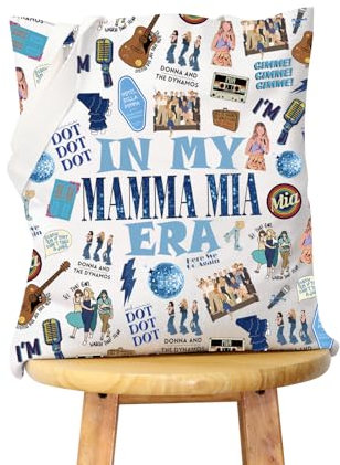 KUIYAI Mamma Music Inspired Gift Mamma Music Broadway Canvas Shopping Bag Tote Bag, In My Mia Era, middle