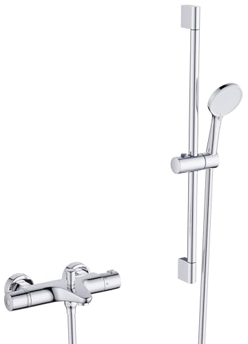 MORADO Set ducha termostática con barra de ducha 700cm,Columna Ducha Termostatica,Mezclador Termostático de ducha con teleducha de 150mm