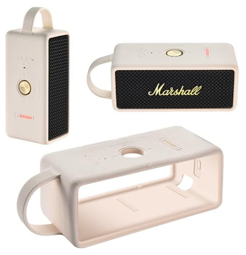 Silicone Cover for Marshall Emberton III Bluetooth Portable Speaker, Non-slip Protective Skin Case for Marshall Emberton III, Portable Ultra-light Travel Cover (Beige)